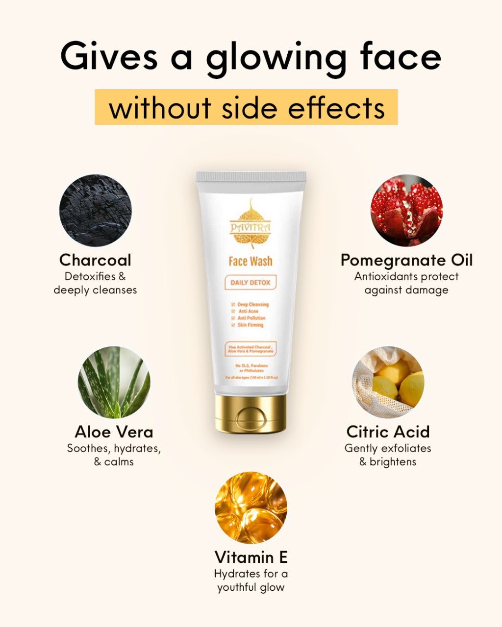 Organic Acne Oil & Pollution Control Face Wash 100ml - PavitraPlus