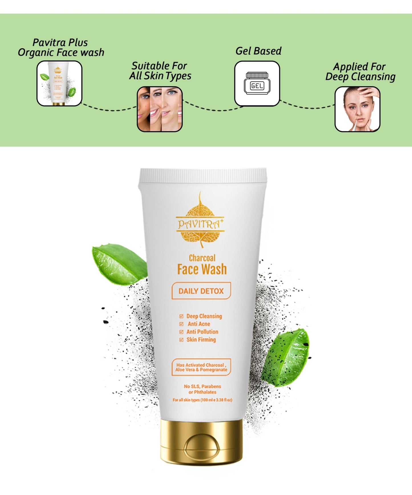 Organic Acne Oil & Pollution Control Face Wash - PavitraPlus