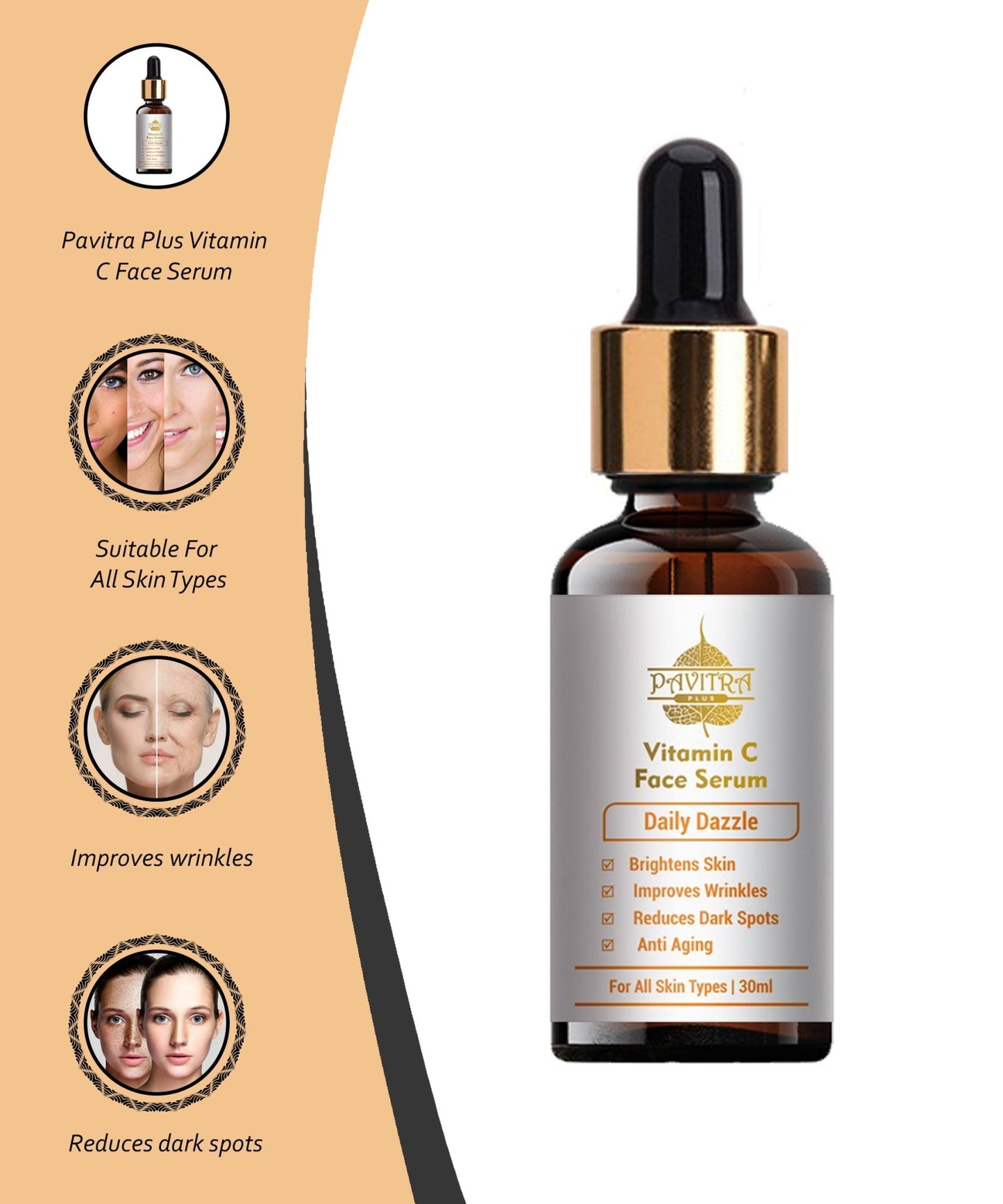 Vitamin C Face Serum (Pack of 1) - PavitraPlus